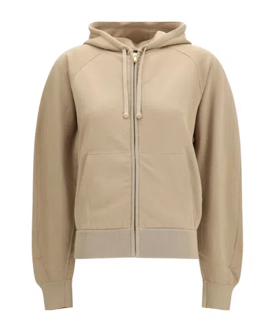 Loro Piana Long-sleeved Hooded Sweatshirt In Nude