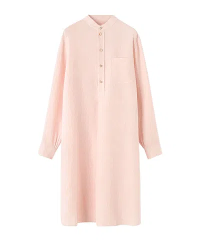Loro Piana Long-sleeved Shirt Dress In Pink