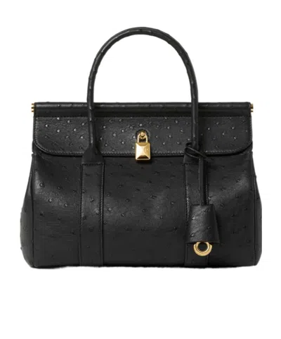 Loro Piana Loom Bag L25 In Black/gold
