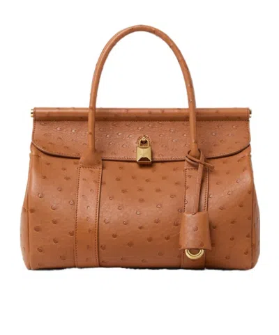 Loro Piana Loom Bag L25 In Cognac/sunshine Gold
