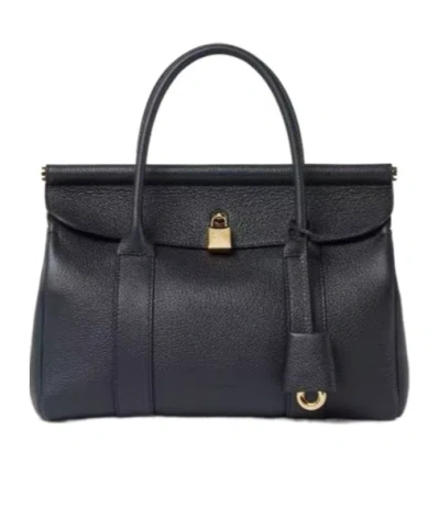Loro Piana Loom Bag L25 Handbag In Blue Navy/sun Gold