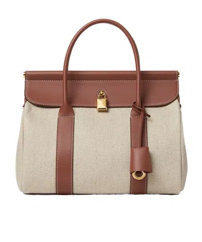 Loro Piana Loom Bag L25 Handbag In Natural/caramel Sugar/sun Gold