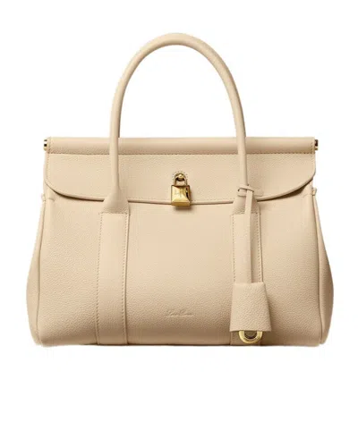 Loro Piana Loom Bag L25 Handbag In Sunday Morning/sun Gold