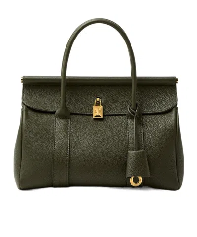 Loro Piana Loom Bag L25 In Ribbon Green/sun Gold
