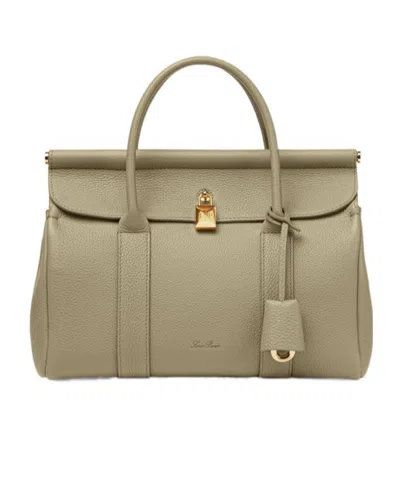Loro Piana Loom Bag L25 Shoulder Bag In Dried Taragon/sun Gold