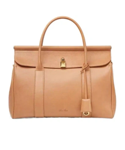 Loro Piana Loom Bag L32 Handbag In Turtle Dove/sun Gold
