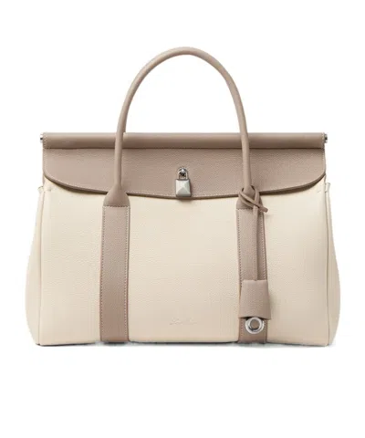 Loro Piana Loom Bag L32 In Snowflake/pigeon/ancient Silver