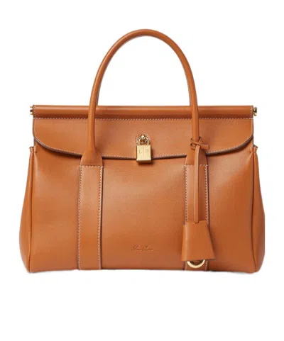 Loro Piana Loom Double Handle Shoulder Bag In Warm Tan/sun Gold