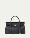 Loro Piana Loom L25 Fine Grained Leather Tote Bag In W1b4 Blue Navy Sun Gold