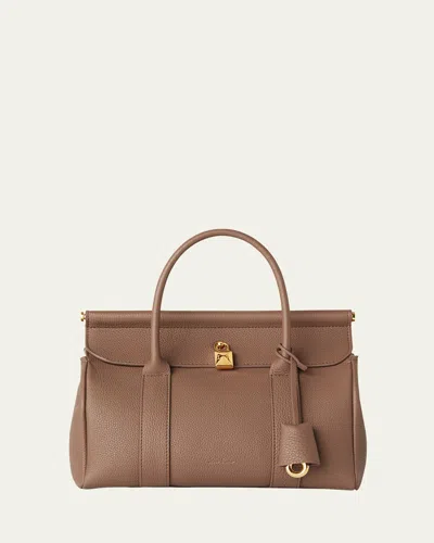Loro Piana Loom L25 Fine Grained Leather Tote Bag In Whisper Whitesun Go