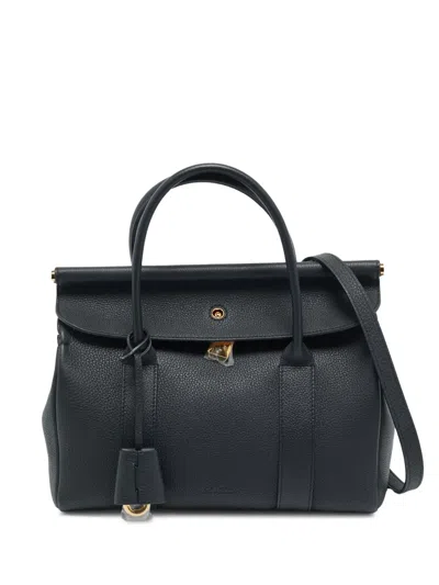 Pre-owned Loro Piana Loom L25 Leather Tote Bag In Blue