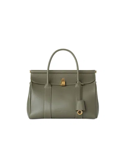 Loro Piana Loom L25 Shoulder Bag In Glory Green/sun Gold