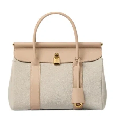 Loro Piana Loom L25 Tote In Almond/sun Gold