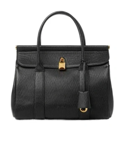 Loro Piana Loom L25 Tote In Black/sun Gold