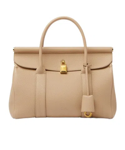 Loro Piana Loom L25 Tote In Light Mastic/sun Gold