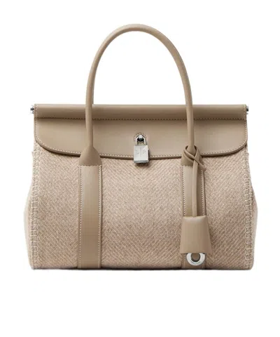Loro Piana Loom L25 Tote In Pigeon/vintage Silver