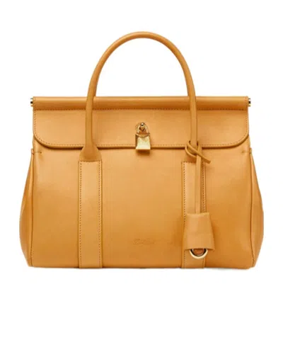 Loro Piana Loom L25 Tote In Wheat Yellow/sun Gold
