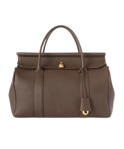 Loro Piana Loom L32 Handbag In Dark Chocolate Licorice/sun Gold