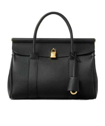 Loro Piana Loom Shoulder Bag In Black/sun Gold