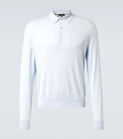 Loro Piana Loro Island Cotton Polo Sweater In Grey