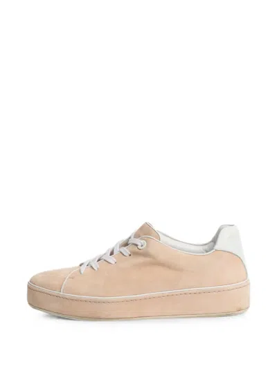Pre-owned Loro Piana Low-top Suede Sneakers In Neutral