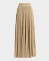 Loro Piana Luciole Pleated Knit Cashmere-blend Maxi Skirt In Neutral