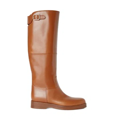 Loro Piana Lupo High Boots In Brown