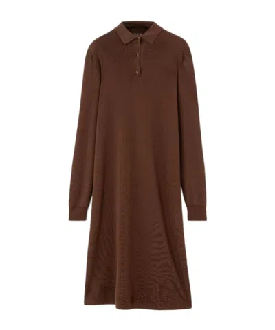 Loro Piana Lyskamm Dress In Brown Raisins