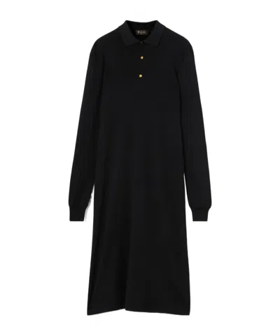 Loro Piana Lyskamm Long Sleeve Dress In Black
