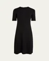Loro Piana Lyskamm Short-sleeve Silk Dress In Black