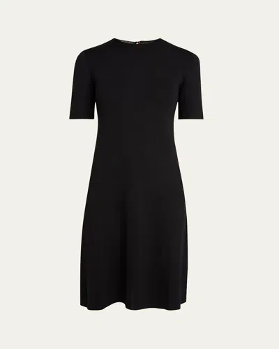 Loro Piana Lyskamm Short-sleeve Silk Dress In Black