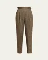 Loro Piana Malik Pleated Straight-leg Trousers In Brown
