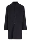Loro Piana Mandarin-collar Cashmere Coat In Blue