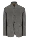 Loro Piana Mandarin-collar Patch-pocket Jacket In Gray
