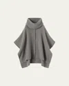 Loro Piana Mant Waipara Turtleneck Cashmere Knit Poncho In M570 Cayenne Melange