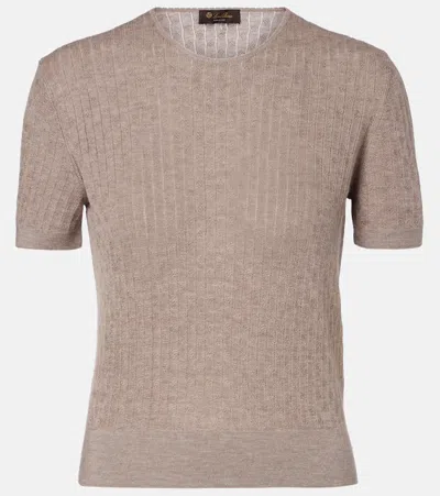 Loro Piana Maple Cashmere And Silk Sweater In Metallic