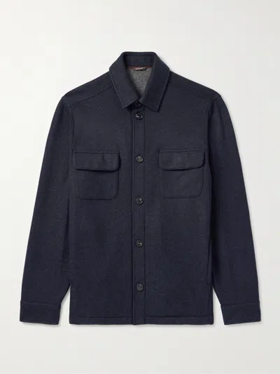 Loro Piana Marco Jersey Novalis Overshirt In Blue