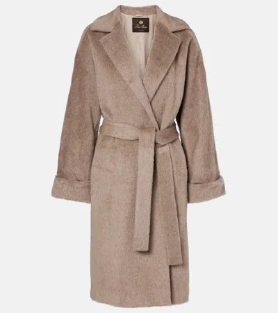 Loro Piana Maria Alpaca And Wool Wrap Coat In Brown