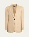 Loro Piana Maria Single-breasted Raw Tussah Silk Blazer In A0he Toasted Sesame