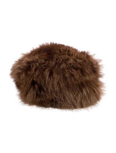 Pre-owned Loro Piana Marmot Fur Hat W/tags In Brown