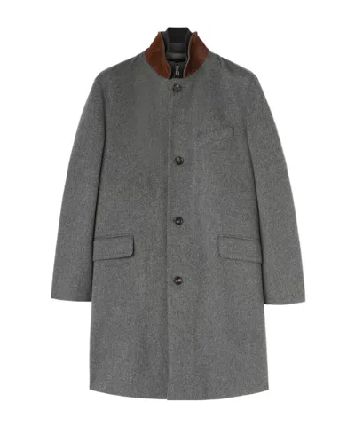 Loro Piana Martingala Long-sleeved Coat In Gray