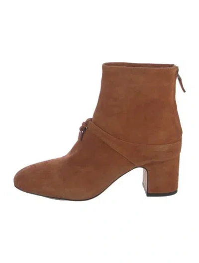 Pre-owned Loro Piana Maxi Charms Suede Boots In Brown
