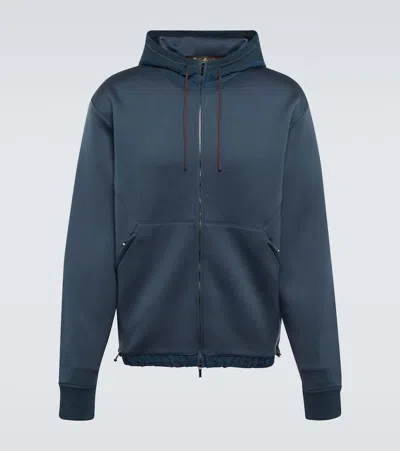 Loro Piana Medfield Cotton-blend Hoodie In Glory Blue