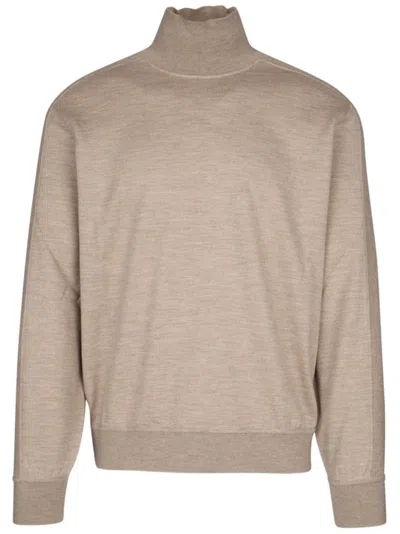 Loro Piana Long-sleeved Knitted Pullover In Nude