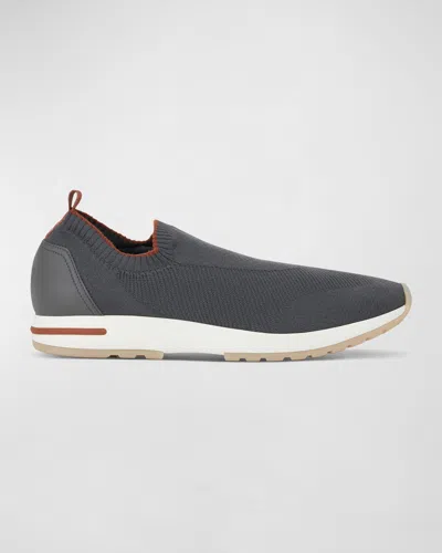 Loro Piana Men's 360 Lp Flexy Walk Active Wish Knit Sneakers In Black