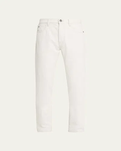 Loro Piana Men's 5-pocket Pants In 101b Marzipan White