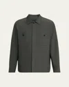 Loro Piana Men's Alfred Linen And Mohair Overshirt In Sea Oak