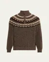 Loro Piana Men's Alpe Pile Cashmere And Silk Quarter-zip Sweater In J1sf Ebony-shadow Me