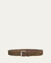 Loro Piana Men's Alsavel Braided Suede Belt In H0x4 Dusk