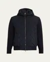 Loro Piana Men's Ampay Hooded Bomber Jacket In W538 Blue Navy